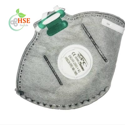 "ماسک تنفسی سوپاپ دار کربن اکتیو SPC مدل 8226 در محیط صنعتی"